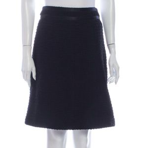 Chanel Black Tweed Wool A-Line Skirt, US 6